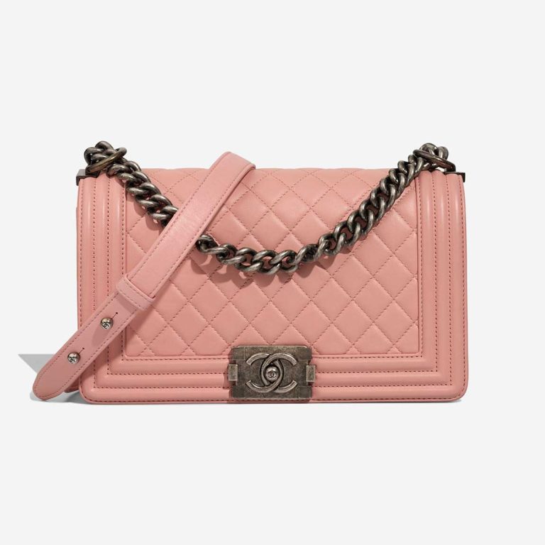Chanel Boy Old Medium Lamb Rose Front | Sell your designer bag