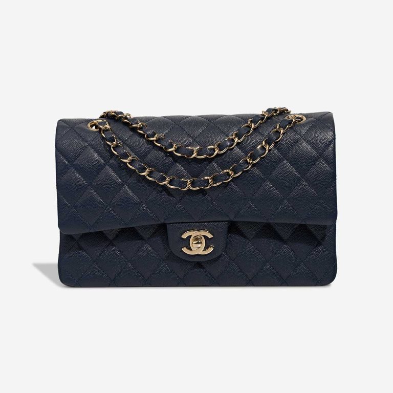 Chanel Timeless Medium Caviar Blue Front | Sell your designer bag