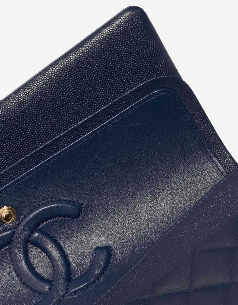 Chanel Timeless Medium Caviar Blue Signs of wear | Sell your designer bag