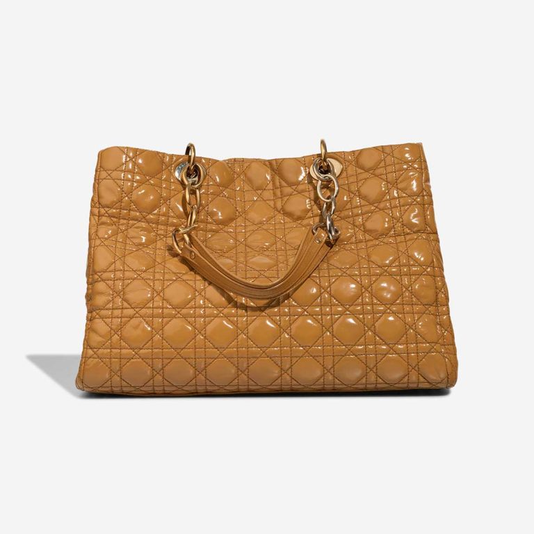 Dior Shopper Medium Patent Mustard Front | Sell your designer bag