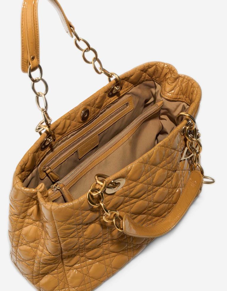 Dior Shopper Medium Patent Mustard Inside | Sell your designer bag