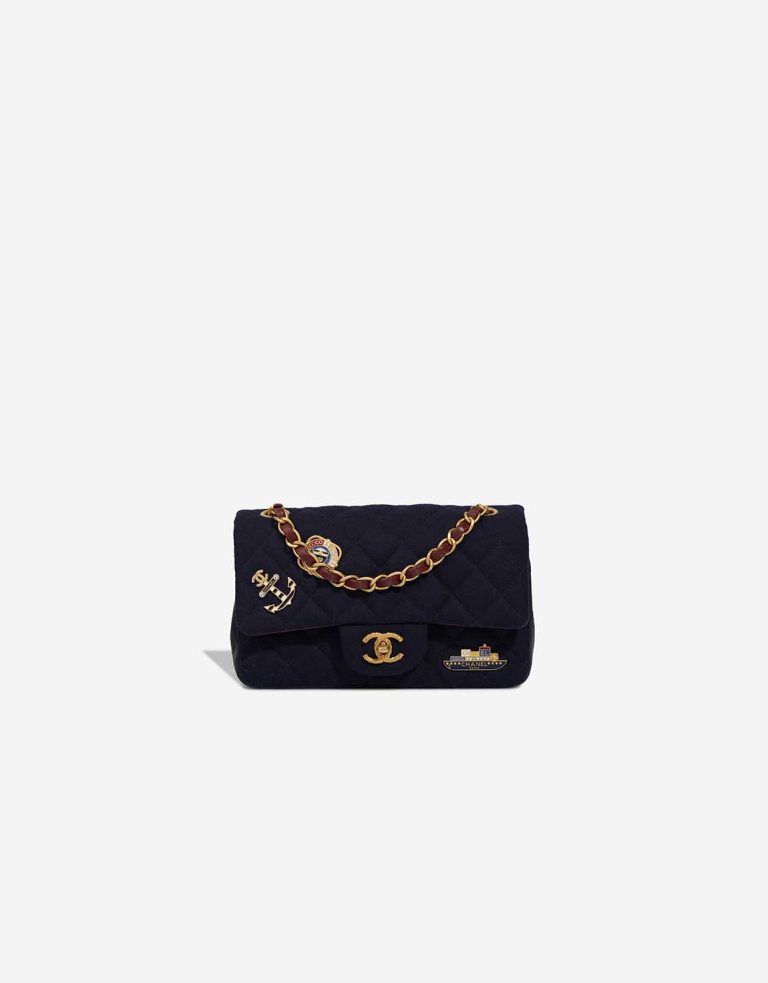 Chanel Timeless Mini Rectangular Jersey / Lamb Blue Front | Sell your designer bag