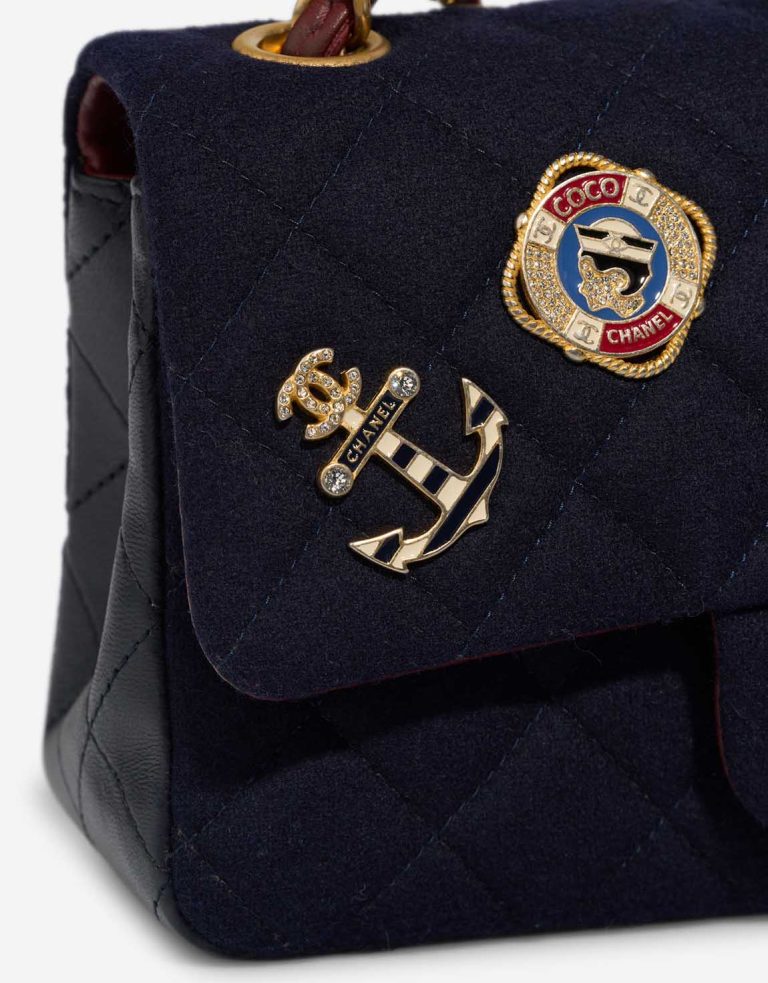 Chanel Timeless Mini Rectangular Jersey / Lamb Blue Signs of wear | Sell your designer bag