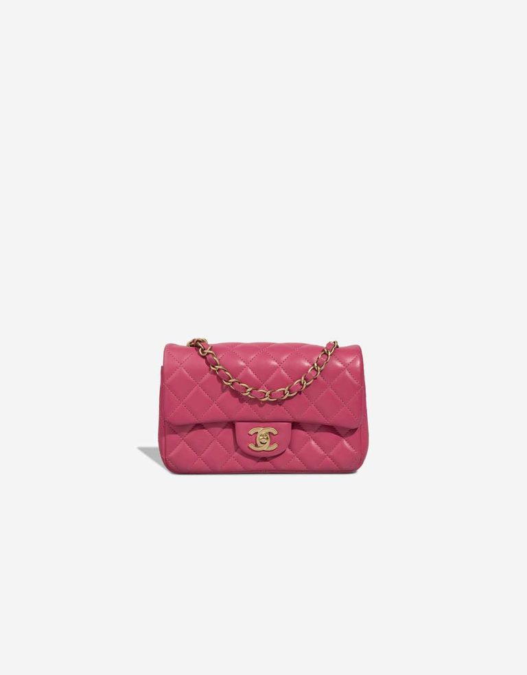 Chanel Timeless Mini Rectangular Lamb Pink Front | Sell your designer bag