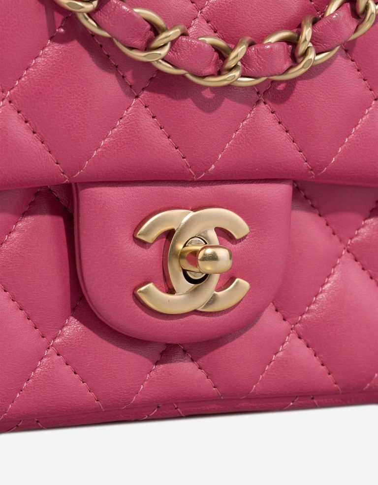 Chanel Timeless Mini Rectangular Lamb Pink Closing System | Sell your designer bag