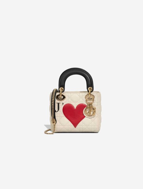 Dior Lady Mini Lamb White / Black / New White Front | Sell your designer bag