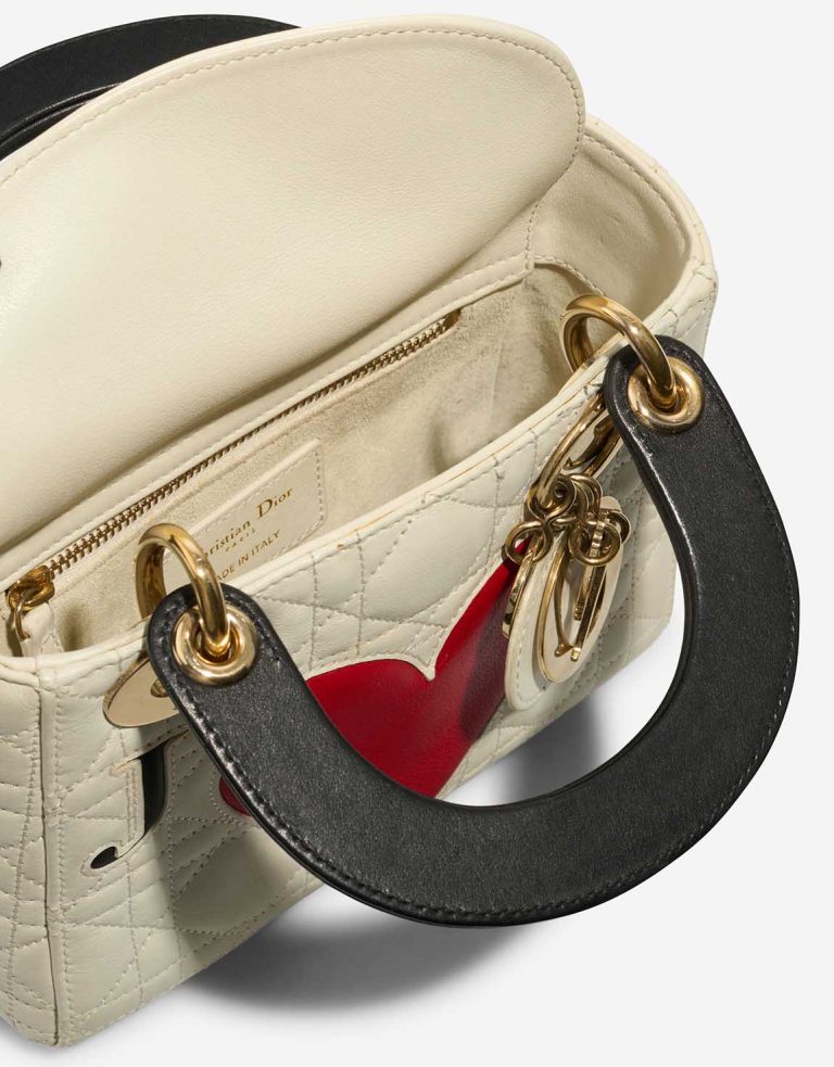 Dior Lady Mini Lamb White / Black / New White Inside | Sell your designer bag