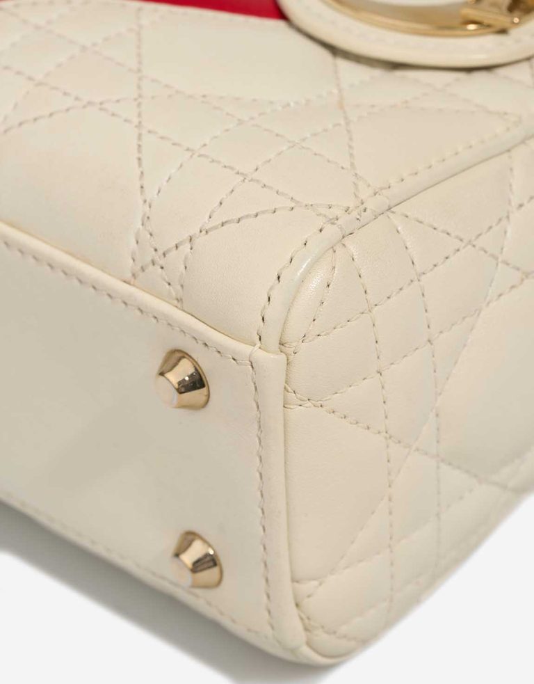 Dior Lady Mini Lamb White / Black / New White Signs of wear | Sell your designer bag