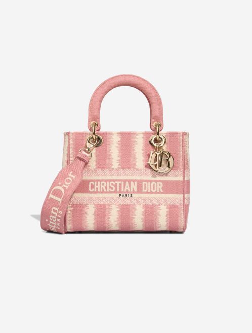 Dior Lady D-Lite Medium Canvas Pink Front | Sell your designer bag