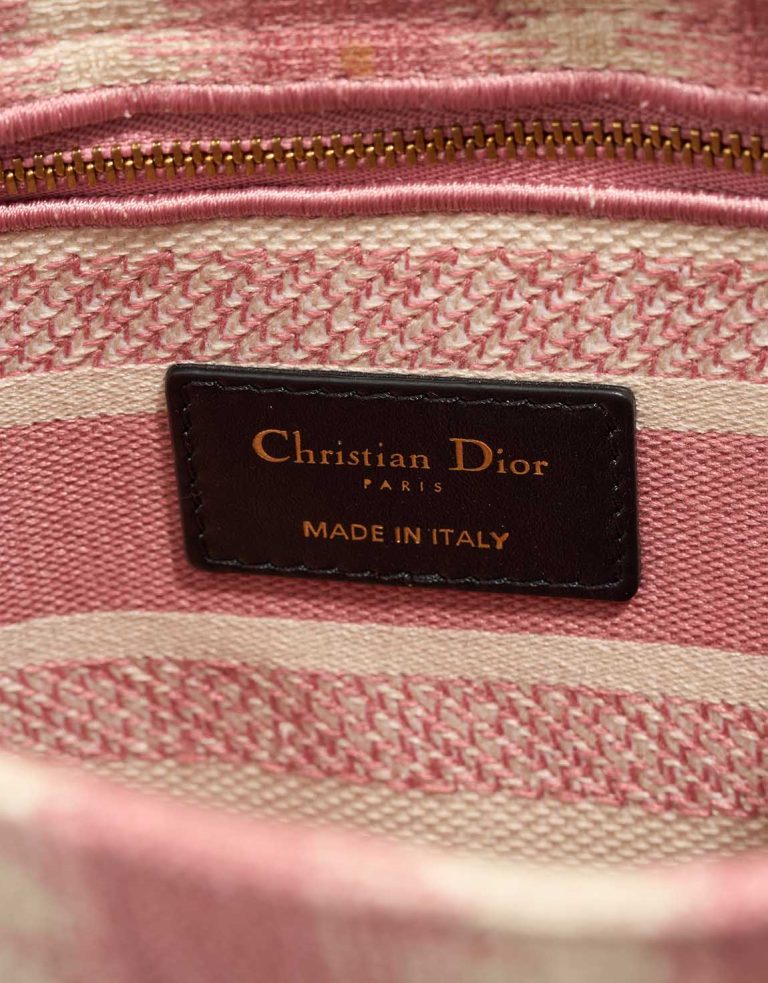 Dior Lady D-Lite Medium Canvas Pink Logo | Sell your designer bag