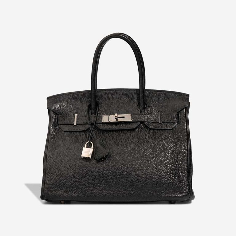 Hermès Birkin 30 Clémence Black Front | Sell your designer bag