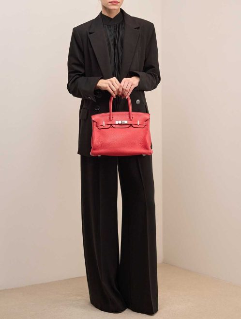 Hermès Birkin 30 Clémence Rouge Pivoine on Model | Sell your designer bag