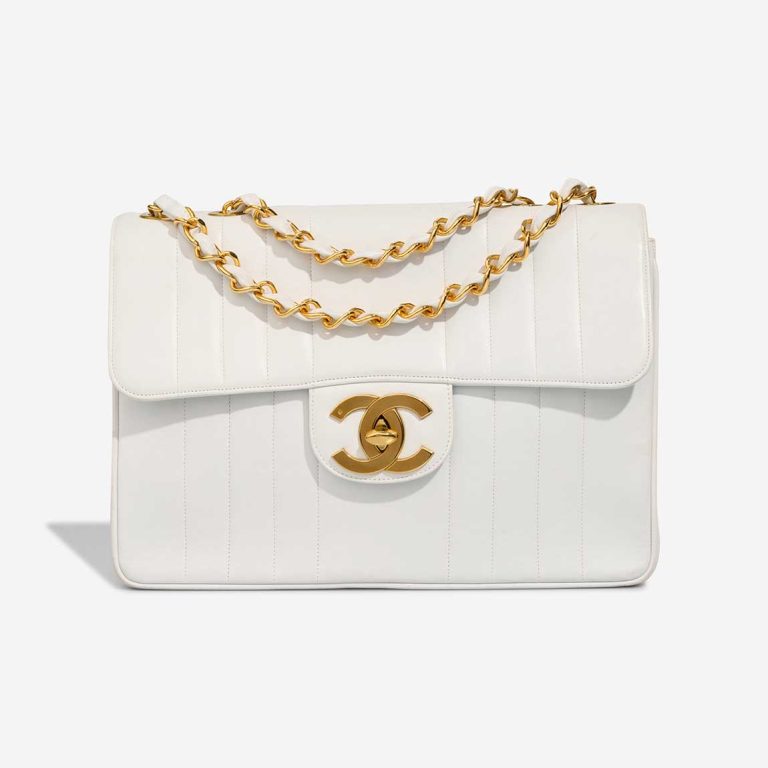 Chanel Timeless Jumbo Lamb White Front | Sell your designer bag