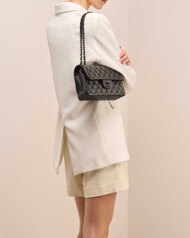 Chanel Timeless Small Lamb Black on Model | Sell your designer bag