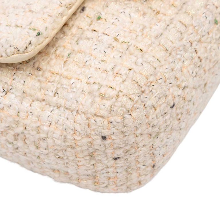 Chanel Timeless Mini Rectangular Tweed Cream Signs of wear | Sell your designer bag