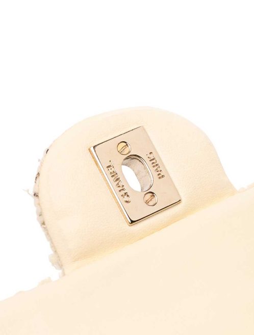 Chanel Timeless Mini Rectangular Tweed Cream Signs of wear | Sell your designer bag