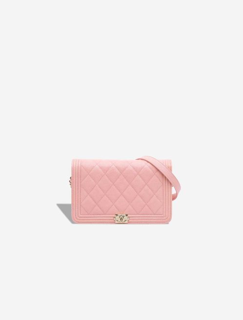 Chanel Boy Wallet On Chain Caviar Light Pink Front | Sell your designer bag