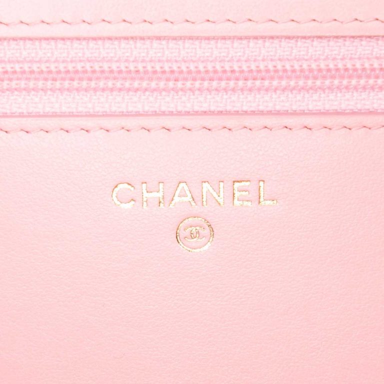 Chanel Boy Wallet On Chain Caviar Light Pink Logo | Sell your designer bag