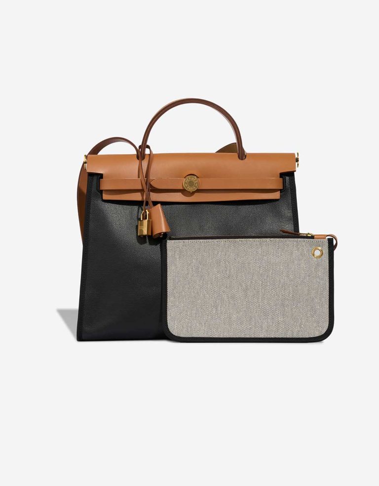 Hermès Herbag 31 Toile / Vache Hunter Black / Naturel Front | Sell your designer bag