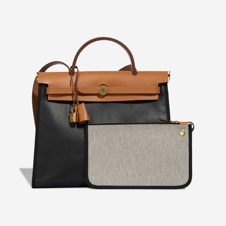 Hermès Herbag 31 Toile / Vache Hunter Black / Naturel Front | Sell your designer bag