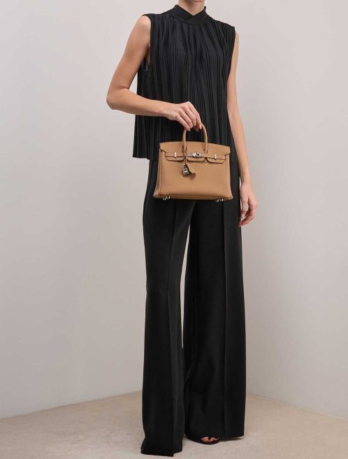 Hermès Birkin 25 Togo Chai on Model | Sell your designer bag