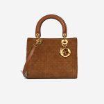 Dior Lady Medium Suede Brown Front | Sell your designer bag
