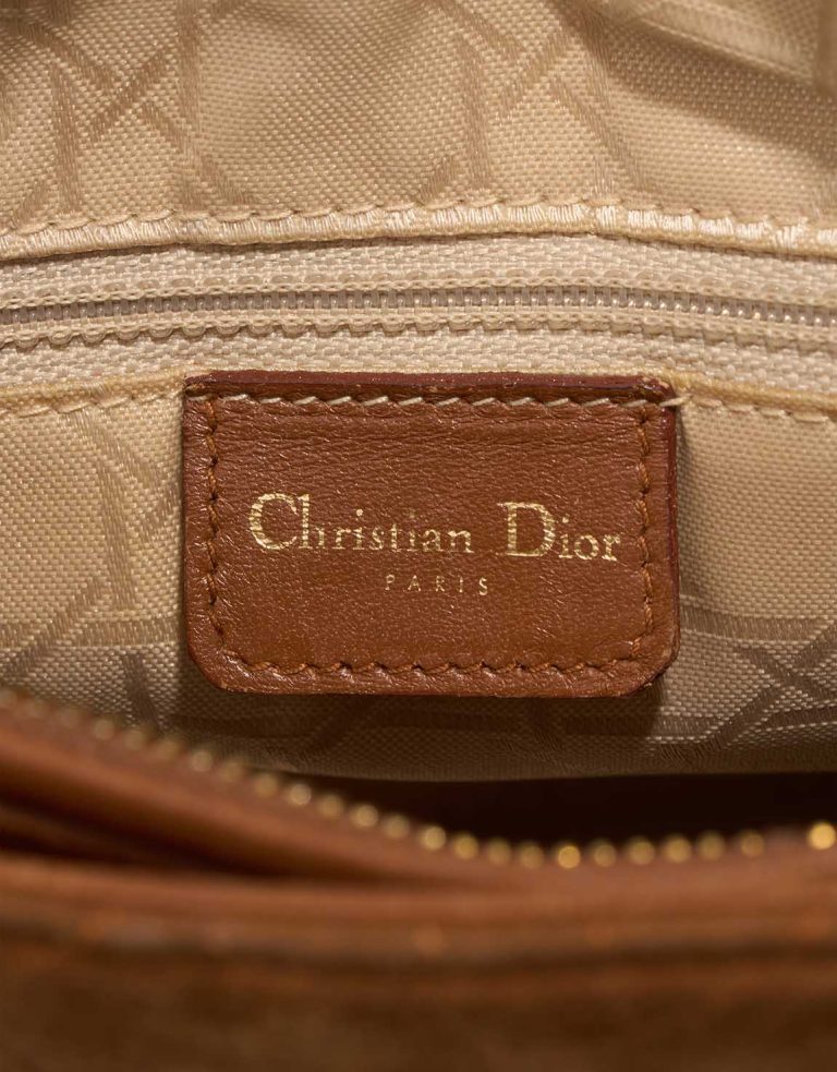 Dior Lady Medium Suede Brown Logo | Sell your designer bag