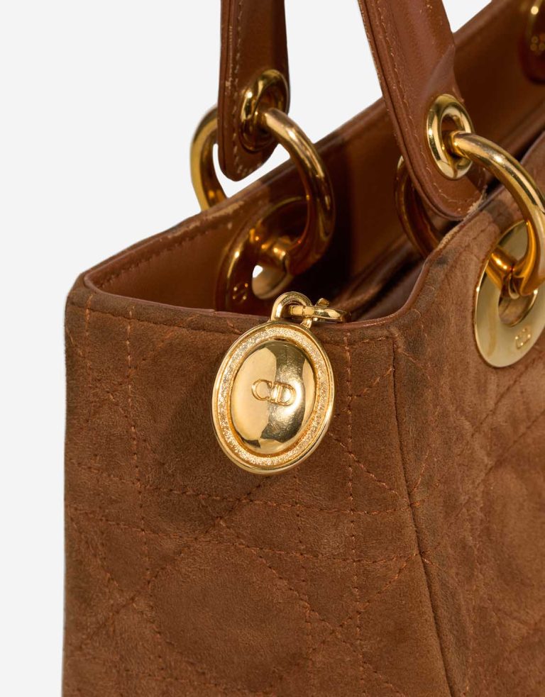 Dior Lady Medium Suede Brown Signs of wear | Sell your designer bag