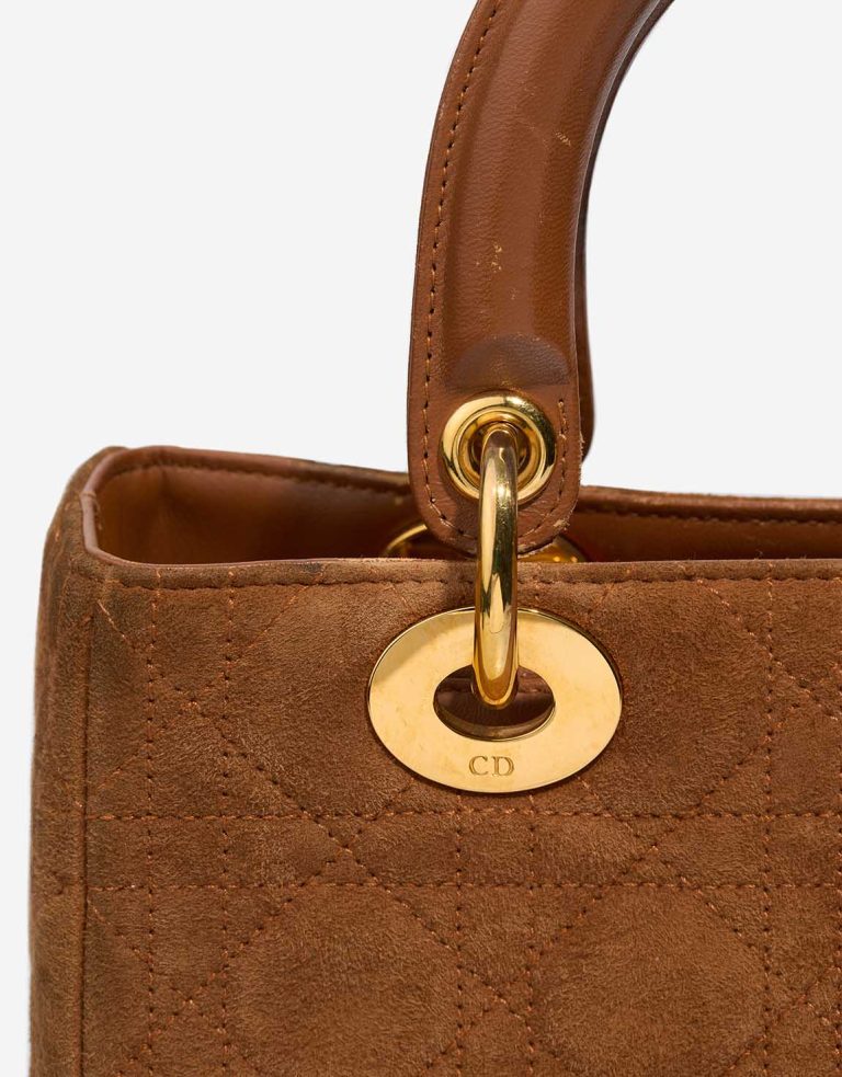 Dior Lady Medium Suede Brown Signs of wear | Sell your designer bag