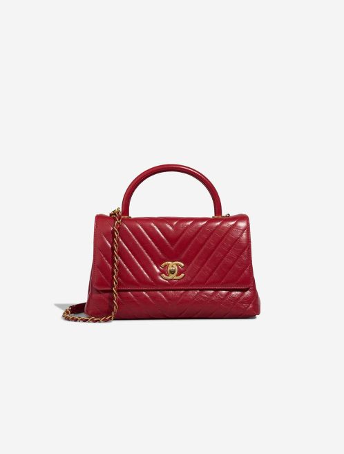Chanel Timeless Handle Medium Crinkled Calf Red Front | Sell your designer bag