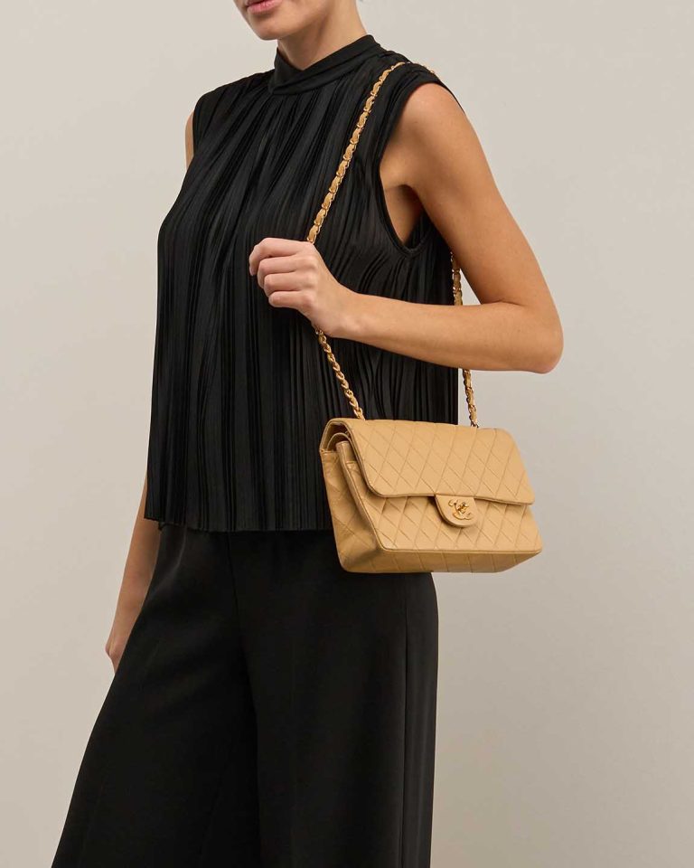 Chanel Timeless Medium Lamb Beige Front | Sell your designer bag
