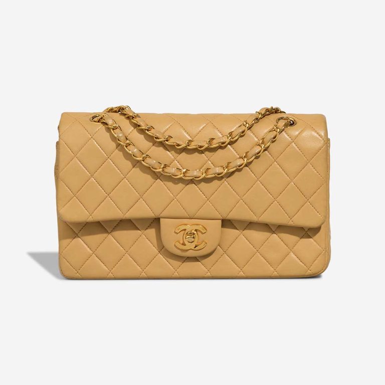 Chanel Timeless Medium Lamb Beige Front | Sell your designer bag