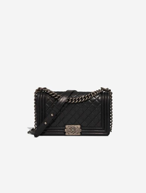 Chanel Boy Old Medium Lamb Black Front | Sell your designer bag