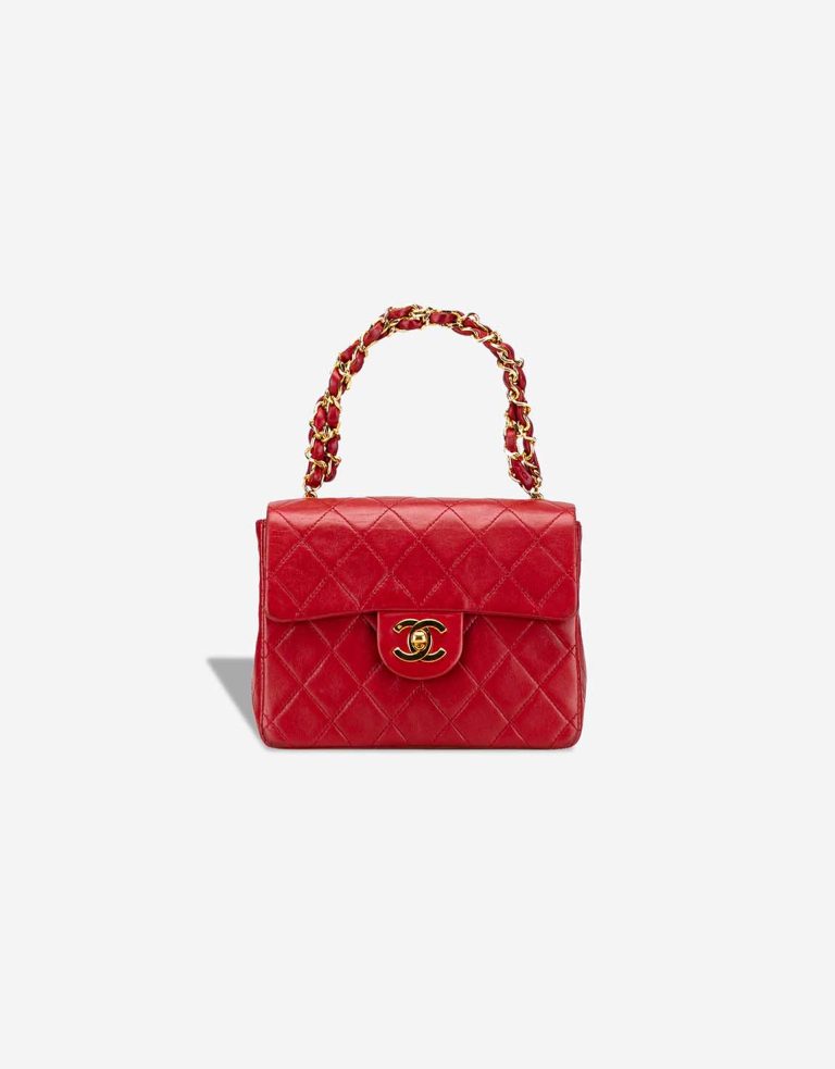Chanel Timeless Mini Square Lamb Red Front | Sell your designer bag