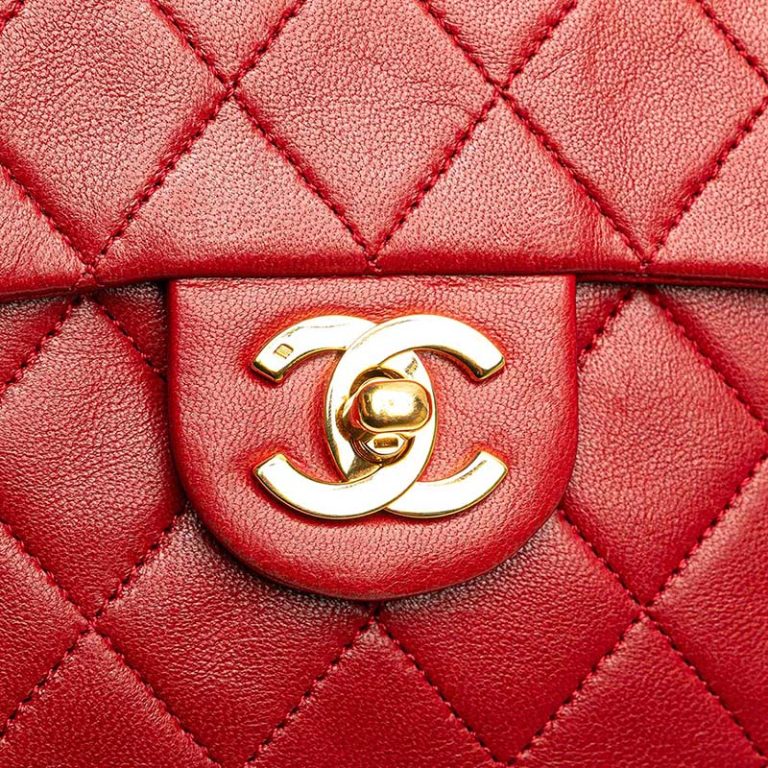 Chanel Timeless Mini Square Lamb Red Front | Sell your designer bag