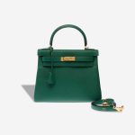 Hermès Kelly 28 Clémence Vert Moyen Front | Sell your designer bag