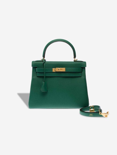Hermès Kelly 28 Clémence Vert Moyen Front | Sell your designer bag