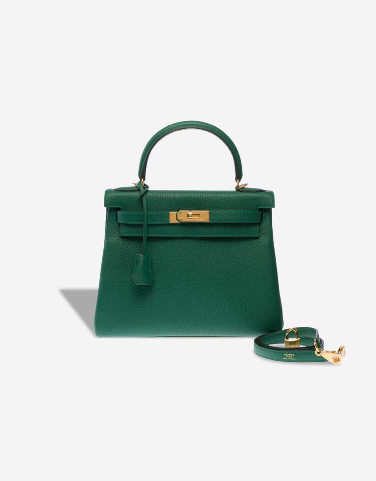 Hermès Kelly 28 Clémence Vert Moyen Front | Sell your designer bag