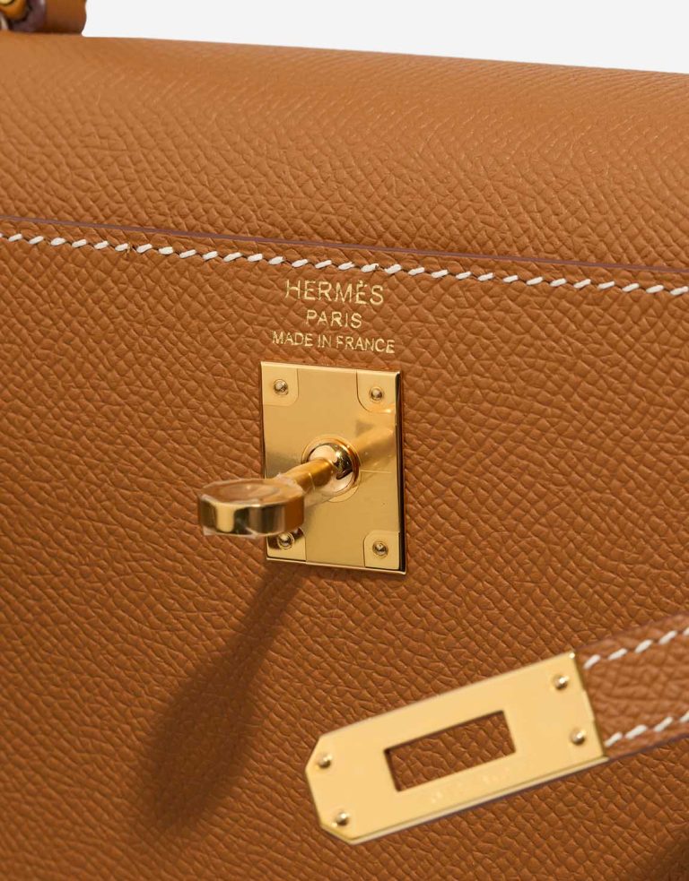 Hermès Kelly 25 Epsom Gold Logo | Sell your designer bag