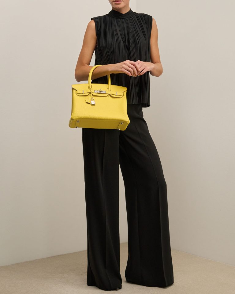 Hermès Birkin 30 Taurillon Clémence Lime Front | Sell your designer bag