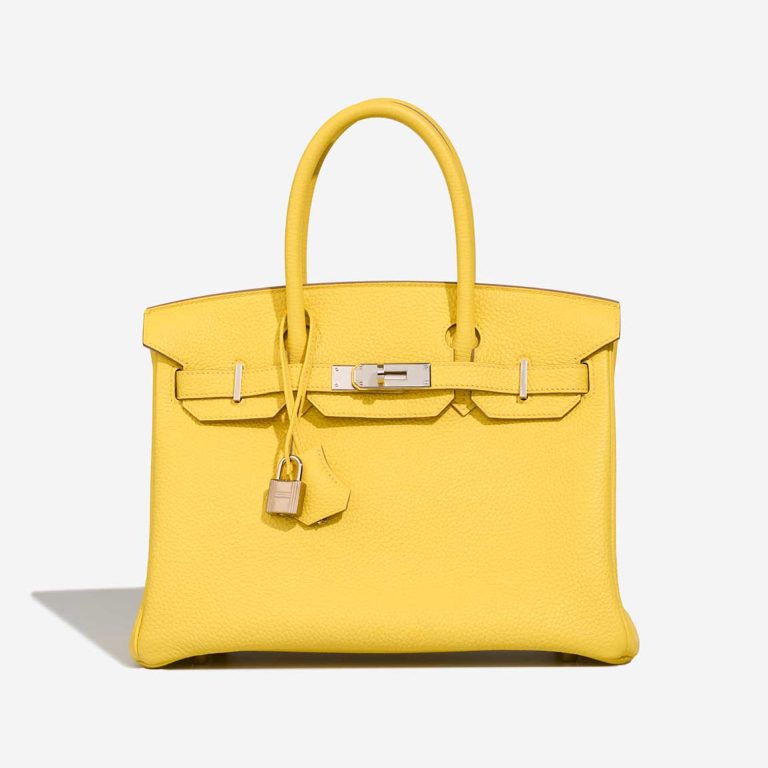 Hermès Birkin 30 Taurillon Clémence Lime Front | Sell your designer bag
