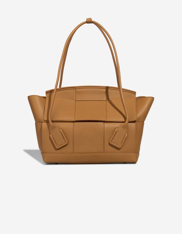 Bottega Veneta Arco Tote Medium Calf Caramel Front | Sell your designer bag
