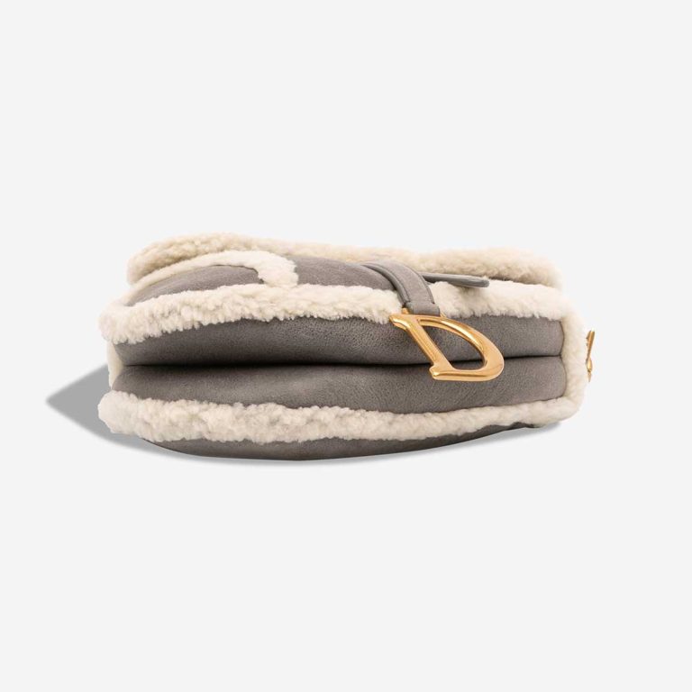 Dior Saddle Medium Shearling Grey / White | Sell your designer bag