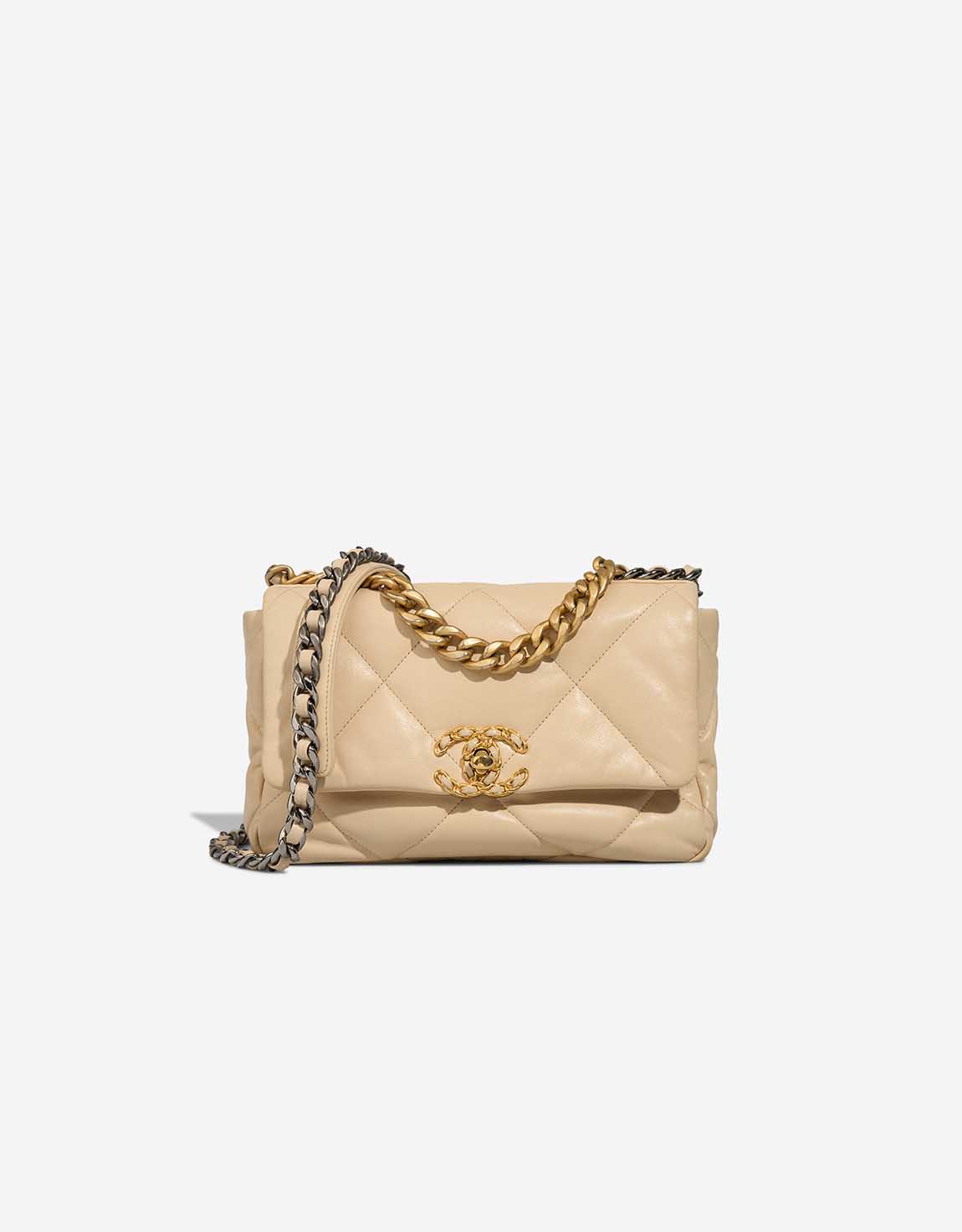 Chanel 19 Flap Bag Calf Beige | SACLÀB