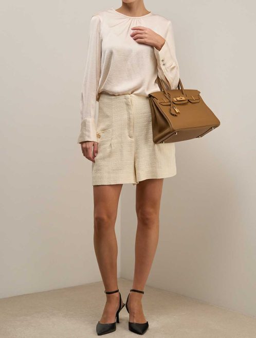 Hermès Birkin 30 Togo Bronze Dore on Model | Sell your designer bag