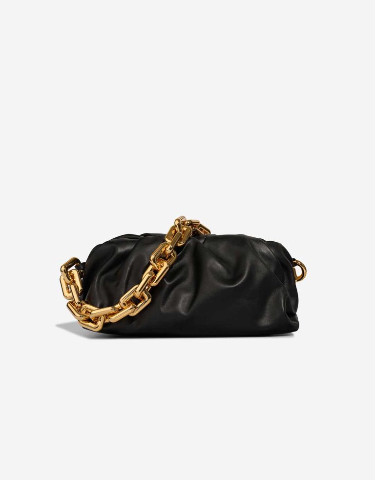 Bottega Veneta Chain Pouch Medium Lamb Black Front | Sell your designer bag