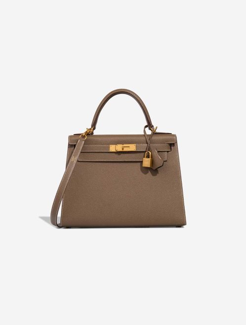 Hermès Kelly HSS 28 Epsom Étoupe / Vert Jade Front | Sell your designer bag