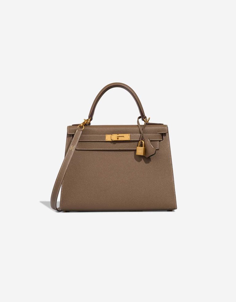 Hermès Kelly HSS 28 Epsom Étoupe / Vert Jade Front | Sell your designer bag