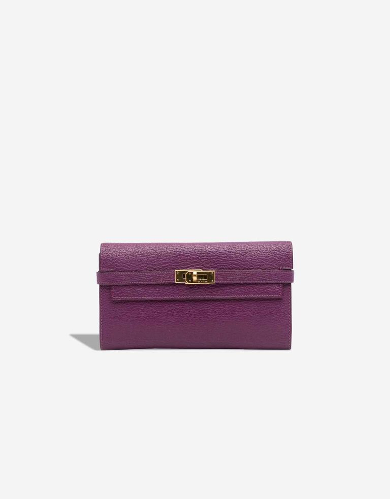 Hermès Kelly Long Wallet Chèvre Mysore Anemone Front | Sell your designer bag
