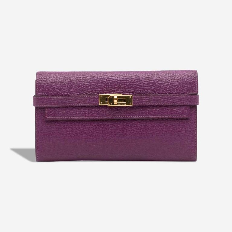 Hermès Kelly Long Wallet Chèvre Mysore Anemone Front | Sell your designer bag
